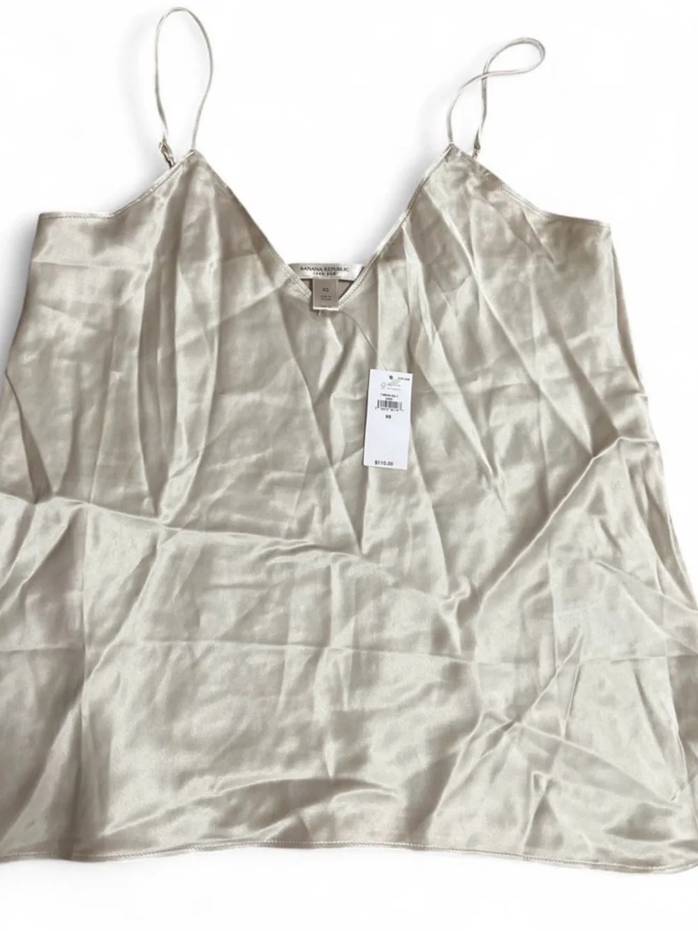 Banana Republic Satin V-Neck Spaghetti Strap Cami - Light Champagne